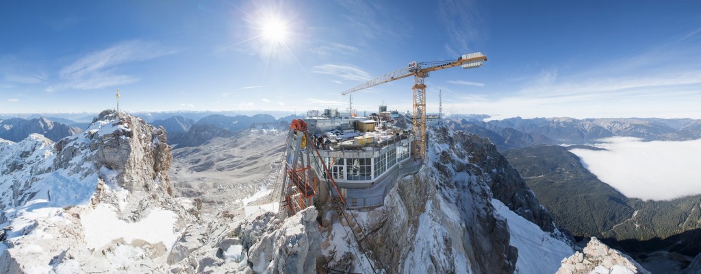 Neubau der Eibsee Seilbahn an der Zugspitze