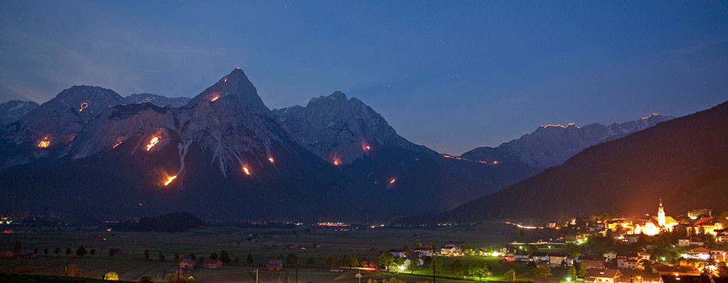 Tiroler Zugspitze Bergfeuer